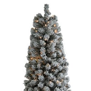 Albero di Natale a batteria da 2,4 m con design floccato realistico e opzione di personalizzazione per decorazioni interne ed esterne - Product Image 5