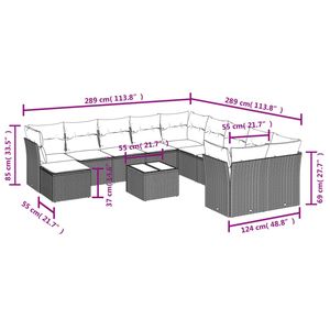 Conjunto de Sofás Modulares Grandes de Ratán PE Gris para Jardín, Colección Premium de Muebles Modulares para Exteriores - Product Image 3