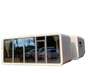 Cabine modulaire Apple d'exportation avec système sanitaire complet, capsule incurvée facile à transporter pour projets touristiques