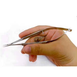 Portaagujas Barraquer Curvo Sin Bloqueo con Mandíbulas Delicadas, Instrumento Quirúrgico Oftalmológico de Acero Inoxidable - Product Image 4