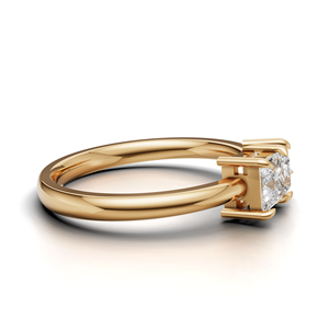 IGI Certified Lab Grown Diamond Toi Et Moi <b>Ring</b> 18K Yellow / White & Rose Gold Pear & Princess Shape Engagement <b>Ring</b> for Women - Product Image 3