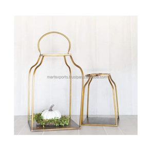Lanterne à bougie en fer de couleur personnalisée et de luxe moderne, support décoratif durable fait à la main pour la décoration intérieure et extérieure d'une fête - Product Image 3