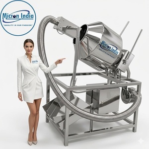 Industrial Electric Drum Roaster Machine Stainless Steel Micron India 440V 100kg/hr Plastic SS304/316 for Nuts Seeds Grains - Product Image 1