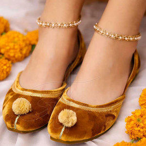 Vente directe d'usine, service OEM, chaussures Khussa pour femmes, fabrication sur mesure, semelle extérieure en cuir antidérapante de haute qualité, personnalisable, premium - Product Image 3