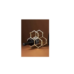Elegante Soporte para Botellas de Vino de Hierro Dorado para Apartamento, Hogar, Cocina, Restaurante y Exhibición en Hoteles Boutique - Product Image 1