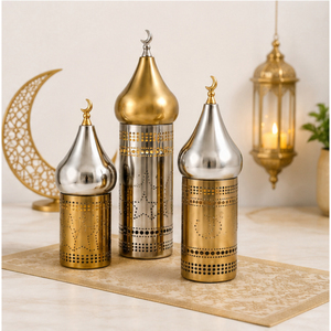 Wholesale Metal Ramadan <b>Decorations</b> Minaret Set Stainless Steel Islamic Eid Mubarak <b>Table</b> <b>Top</b> Ornaments Home Decor Best Price - Product Image 2