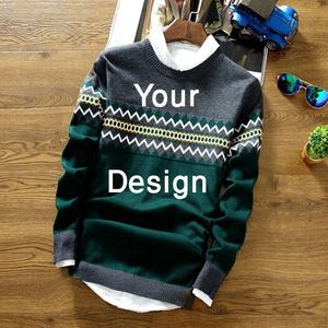 Fabricants de vêtements 2023 nouveau pull de créateur populaire avec logo personnalisé pour hommes 100% couleur unie pur coton long respirant tricoté - Product Image 3