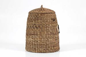 Panier rond en jacinthe d'eau avec motif d'ours, panier de rangement fait main, vente en gros, écologique, fabriqué au Vietnam - Product Image 3