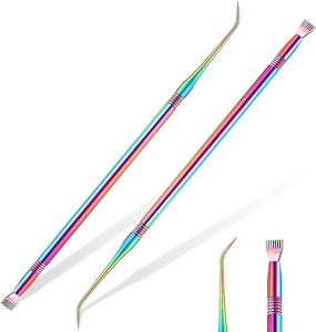 Herramienta de doble punta para levantar cejas con acabado arcoíris y cepillo tipo spoolie para dar forma y levantar las cejas - Product Image 1