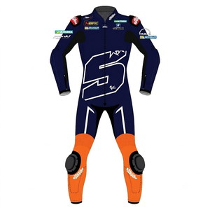 Traje de Carreras Johan Zarco MotoCP, Traje de Cuero Completo Premium para Motociclismo, Mono de Una Pieza con Protectores para Días de Pista - Product Image 1