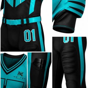 ชุดยูนิฟอร์มอเมริกันฟุตบอลสำหรับผู้ชาย NEXTEX เสื้อเจอร์ซีย์แบบซับลิเมชั่น กางเกงบุฟองน้ำ ระบายอากาศได้ดี ชุดกีฬาสำหรับทีม ชุดแข่งขัน OEM - Product Image 5