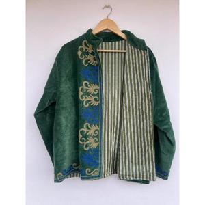 Chaqueta Kimono de Alta Calidad, Elegante, Tejida en Algodón y Terciopelo, Transpirable, Modesta, de Manga Larga, Reversible, Estilo Suzani, para Mujer, Invierno - Product Image 3