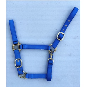 Cabestro de cuerda de nailon duradero atado a mano para caballos, estilo silla de montar inglesa, ajustable, ligero, para entrenamiento. - Product Image 1