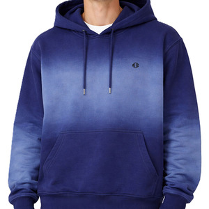 Gradient Fade Hoodies Cotton Fleece Oversized <b>Pullover</b> Streetwear Washed Color Effect Drawstring Custom Logo Hoodies Wholesale - Product Image 2