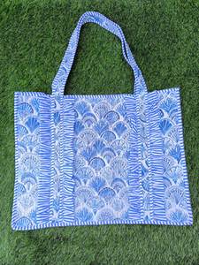 Handmade Floral Cotton Quilted Bohemian Fashion Two-<b>Strap</b> Open Closure Tote Bag for Women Travel <b>Shoulder</b> - Product Image 6