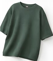 T-shirt Oversize en Maille Gaufrée Texturée 240 GSM d'Inspiration Designer, Coupe Décontractée et Ajustée, Coton de Haute Qualité, Mode Urbaine, Export
