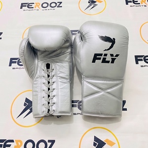 Guantes de Boxeo Fly de Cuero con Cordones, Plateados y Rosas, Transpirables, Unisex, para Entrenamiento de Boxeo, Gimnasio, Sparring, Equipamiento OEM - Product Image 6