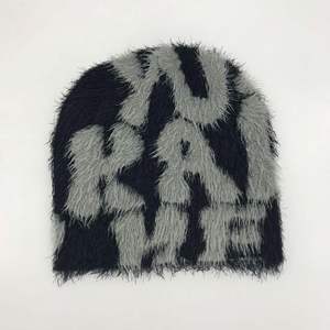 Pakistan Manufacturer Unique Design Unisex Wool Blend Mohair <b>Beanie</b> Hats Hand Knitted Jacquard Breathable <b>Waterproof</b> Fleece - Product Image 1