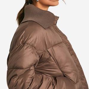 Women Short Winter Puffer Jacket Quilted High Waist <b>Bubble</b> <b>Coat</b> Long Sleeve Zip Up Casual Fashion Outerwear 2026 - Product Image 4