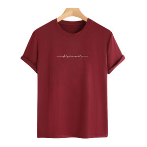 เสื้อยืดพิมพ์ลายโลโก้ตามสั่ง เสื้อยืดลำลองสไตล์วินเทจสำหรับผู้หญิง เสื้อยืดพิมพ์ลายกราฟิกกะโหลกทรงโอเวอร์ไซส์ เสื้อยืดผู้หญิงไซส์ใหญ่ - Product Image 6