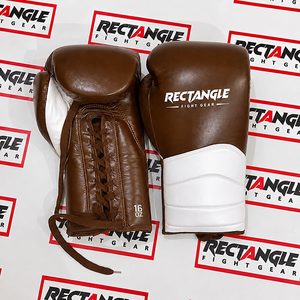 Gants de boxe rectangulaires à lacets, équipement d'entraînement professionnel pour le combat et le sparring, en cuir véritable, fabriqués à la main, pour adultes. - Product Image 1