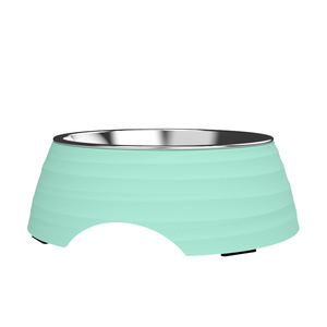 Gamelle surélevée pour animaux de compagnie en acier inoxydable ondulé, design moderne en mélamine, taille standard - Product Image 3