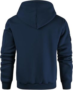 Men Full <b>Zip</b> Fleece Hoodie Heavyweight Cotton Terry <b>Zip</b> Up <b>Hooded</b> Sweatshirt Custom Logo Winter Casual Outerwear - Product Image 3