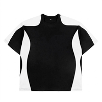 Custom oversized paneel T-shirt 100% katoen O-hals klassieke regular mouw patroon zwart grijs ademend sneldrogend heren