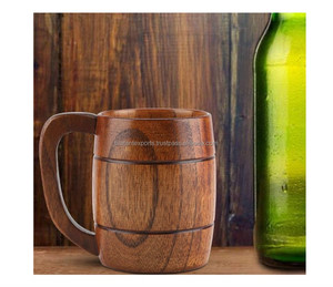 Taza de madera de bajo costo con logotipo personalizado, jarra de cerveza duradera, tazas de cerveza para el hogar, oficina, restaurante, ideal para productos de estilo de vida verde - Product Image 5