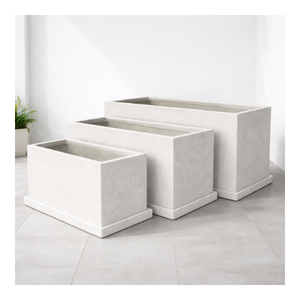 Maceta rectangular moderna y ligera de fibra de vidrio premium para paisajismo, hoteles, oficinas y jardines. - Product Image 1
