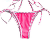 Set Bikini Dua Potong Berpayet Motif Paisley Hewan, Bahan Lembut Cepat Kering dengan Logo Depan untuk Wanita (Grosir)