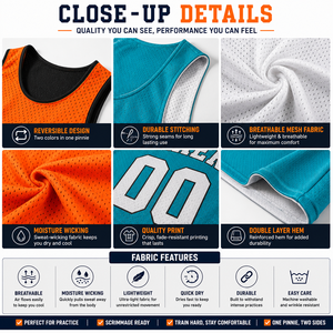 เสื้อกีฬาบาสเก็ตบอลแบบกลับด้านได้สำหรับฝึกซ้อม ผ้าตาข่าย แบบสองด้าน สำหรับทีม - Product Image 3