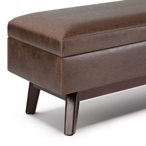 Owen Pouf Contenitore Rettangolare Marrone Castagna Effetto Invecchiato - Product Image 4