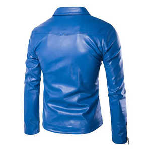 Chaqueta de cuero elegante para hombre, ropa de calle, moda urbana, para viajes informales y estilo diario en invierno - Product Image 2