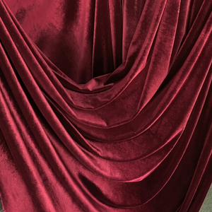 Brushed Sueded Plain Style Dark <b>Red</b> Velvet Fabric 100% Polyester Woven Medium Weight 130 GSM Apparel Interlining Curtain Garment - Product Image 4
