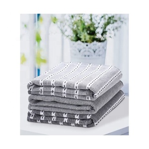 2026 Best Selling Ultimate Cheap Bulk Beige Colour Kitchen Airplane Large Cloth <b>Waffle</b> Weave Cotton Beige Embroidered Dish Towel - Product Image 5