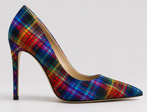 Escarpins à talons aiguilles personnalisés à motif écossais de fierté LGBTQ pour femmes – Escarpins de luxe à bout pointu à carreaux - Product Image 3