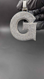 Lab Grown Diamond <b>Initial</b> Letter G Pendant <b>Necklace</b> Iced Out Alphabet Charm Hip Hop Luxury Unisex Jewelry Gift Accessory - Product Image 5