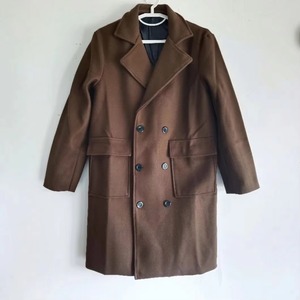 European Size <b>Men's</b> Double Breasted Solid Color Large Size Casual New Medium <b>Long</b> Wool <b>Coat</b> <b>Men's</b> <b>Coat</b> - Product Image 3