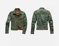 Vestes en jean vertes vieillies de haute qualité pour hommes – Hiver, respirantes, écologiques, style urbain, fabrication professionnelle, le meilleur choix
