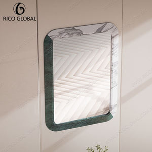 <b>Rectangular</b> Marble Framed Wall <b>Mirror</b> Traditional Design 6mm Glass Thickness Bathroom No Electricity Required - Product Image 4