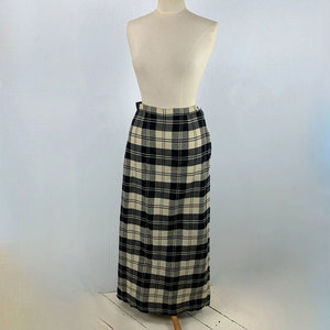 Jupe longue écossaise pour femme, motif tartan des clans Anderson, noir et blanc, 100% laine, sur mesure, vente en gros - Product Image 1