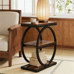 Tavolino da Caffè Multifunzionale a Tre Livelli, Tavoli Laterali e d'Appoggio Salvaspazio con Design Pratico - Product Image 1