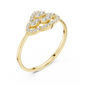 Anillo de oro macizo de 14k para mujer con diamante de corte redondo minimalista en forma de marquesa, ideal para regalo, compromiso, aniversario, boda. - Product Image 3