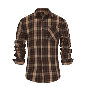 Camisa Casual de Manga Larga para Hombre 2026, Camisa Clásica de Franela, Algodón Suave, Diseño a Cuadros con Logotipo Personalizado, Camisa de Franela - Product Image 1