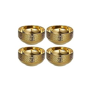 ชามสแตนเลสสีทองงาช้างสำหรับสลัด ซุป ผลไม้ ชามทำมือ - Product Image 1