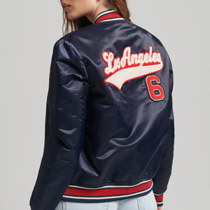 Custom Women's Winter Baseball <b>Varsity</b> <b>Jacket</b> with <b>Plain</b> Dyed Embroidery Breathable Design High Quality - Product Image 2