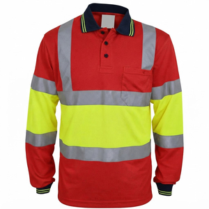 Chemise de travail à manches longues pour homme, haute visibilité, réfléchissante, en tissu polo, pour adultes, faible MOQ. - Product Image 1