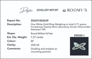 <b>Top</b> Quality 14K White Gold 29-Pear-Cut Lab Grown Diamond Ring for Valentine Day Romantic Fine Jewelry for Worldwide Supply - Product Image 2