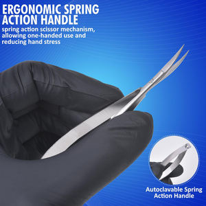 Tijeras Multiusos Hechas a Mano, Ecológicas, de Lujo, Microcurvadas, de Acero Inoxidable Premium, Antiestáticas, Duraderas y Ligeras para Cejas - Product Image 5